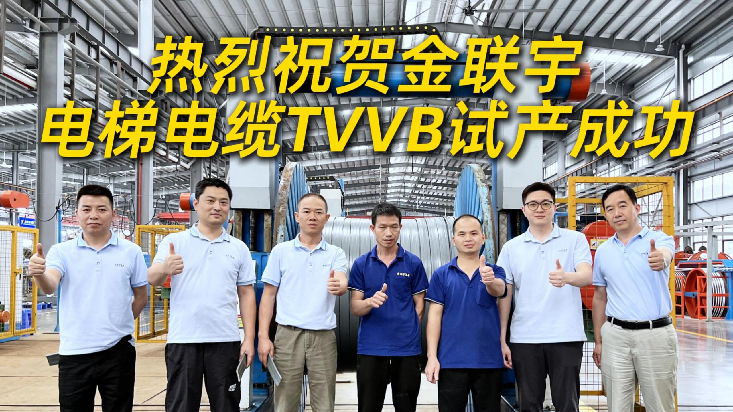 熱烈祝賀金聯(lián)宇電梯電纜TVVB試產(chǎn)成功！